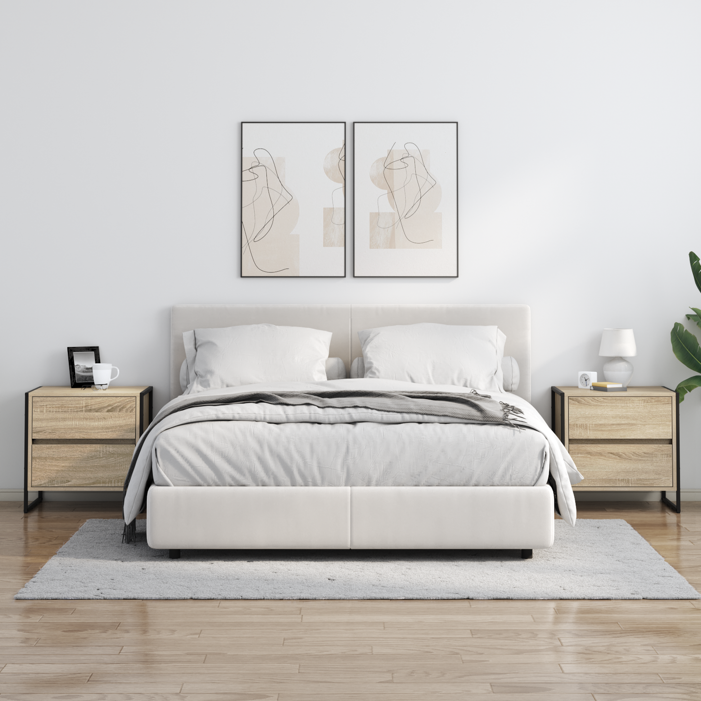 Bedside Table Sonoma 50 x 39.5 x 50 cm Engineered Wood