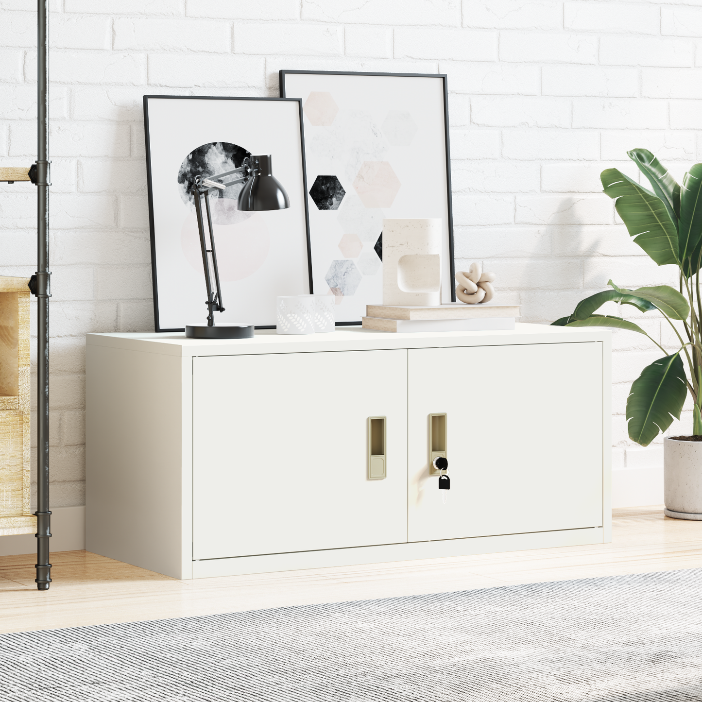 Storage Cabinet White 90 x 40 x 40 cm Steel