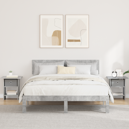 Bedside Table with Drawer 2 pcs Concrete Grey 41 x 40 x 45 cm