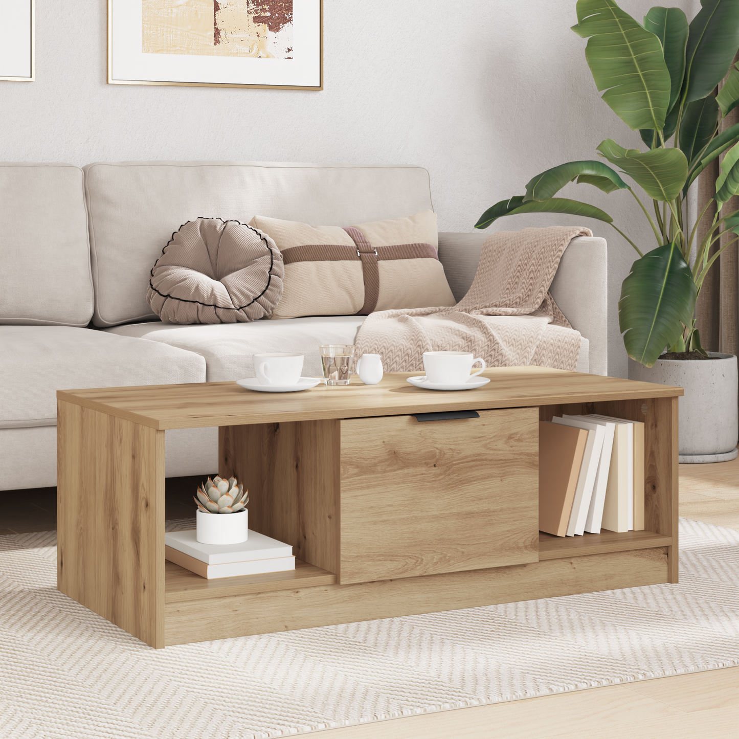 Coffee Table Artisan Oak 102 x 50 x 36cm Engineered Wood