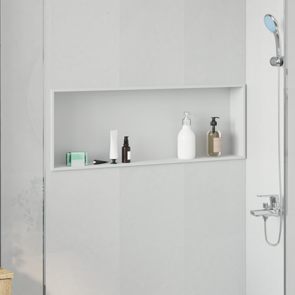 Shower Niche White 90 x 30 x 9.5 cm Stainless Steel