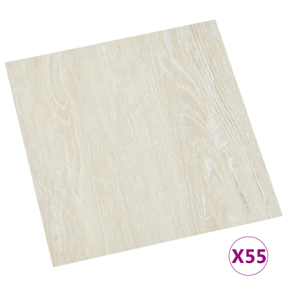 Flooring Planks 5.11 m² 55 pcs PVC Cream White