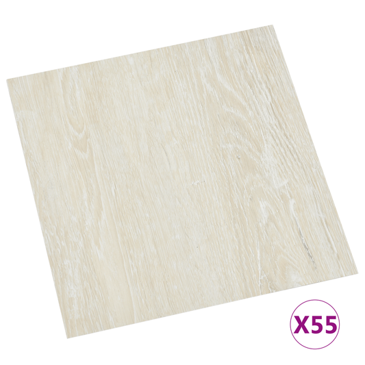 Flooring Planks 5.11 m² 55 pcs PVC Cream White