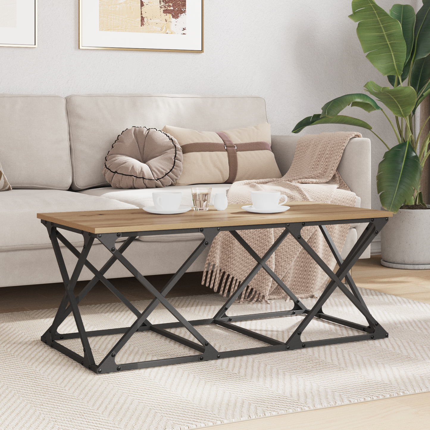 Coffee Table Artisan Oak 100 x 49 x 40 cm Engineered Wood
