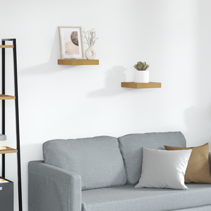 Wall Shelf 2 pcs Beige 23 x 23.5 x 4 cm Engineered Wood
