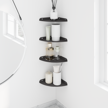 Floating Shelf with Shelf 4 pcs Black 18 x 18 x 2 cm