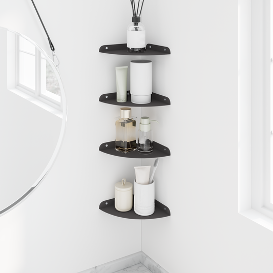 Floating Shelf with Shelf 4 pcs Black 18 x 18 x 2 cm