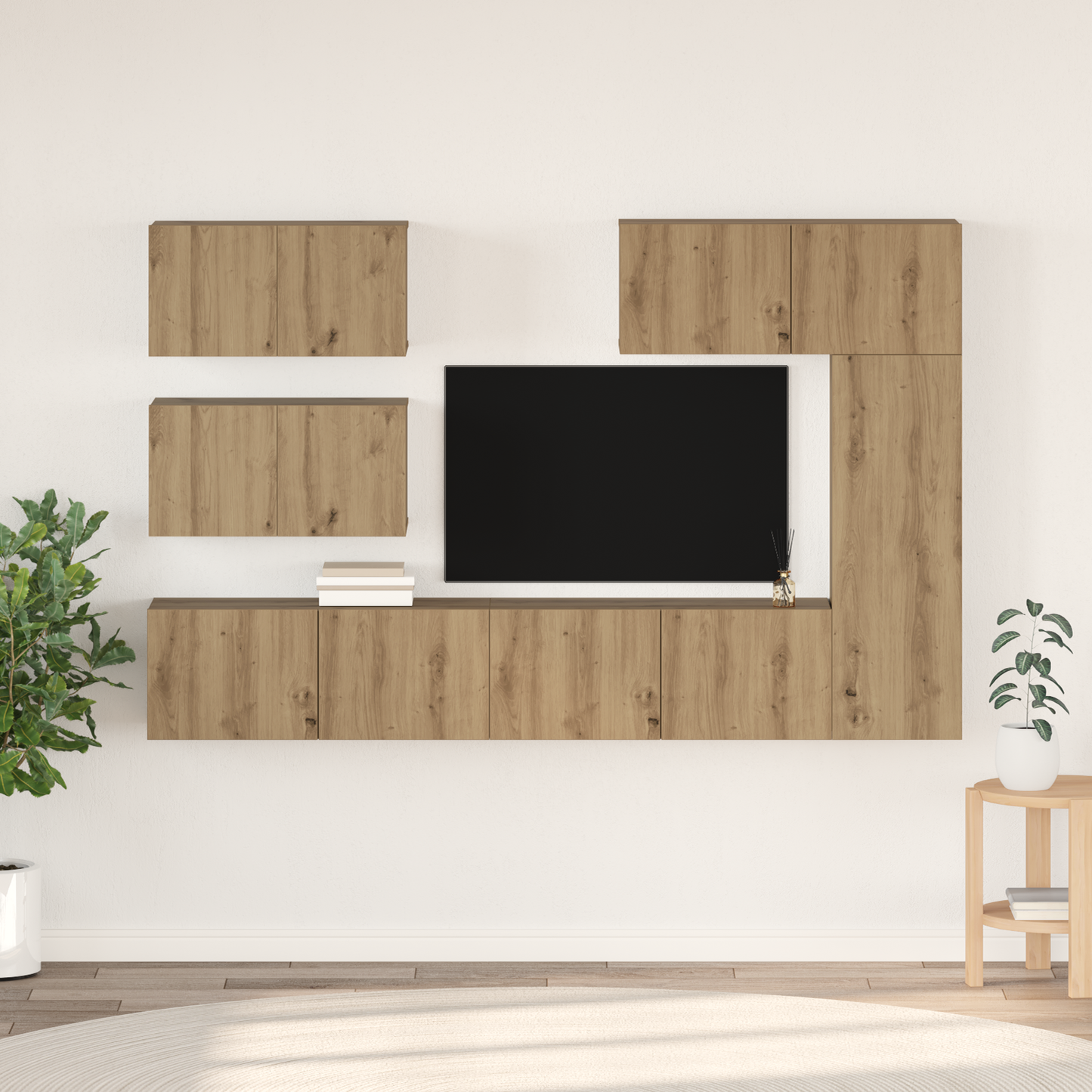 TV Cabinet Set Wall-mounted 6 pcs Artisan Oak Engineered Wood