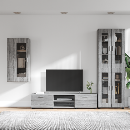 TV Cabinet Set FLORIN 3 pcs Grey Sonoma Engineered Wood