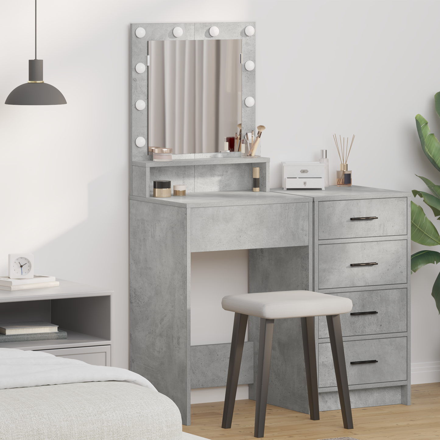 Dressing Table Concrete Grey 50 x 41 x 135 cm Engineered Wood