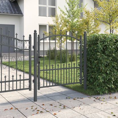Fence Gate with Spikes EMMEN 100 x 100 cm Powder-coated steel