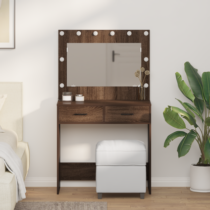 Dressing Table Brown Oak 78.5 x 41 x 135 cm Engineered Wood