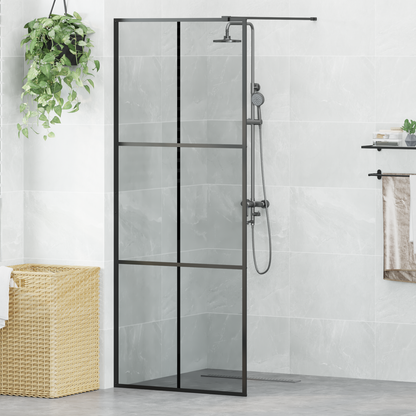 Walk-in Shower Wall Black 80 x 195 cm Tempered Glass