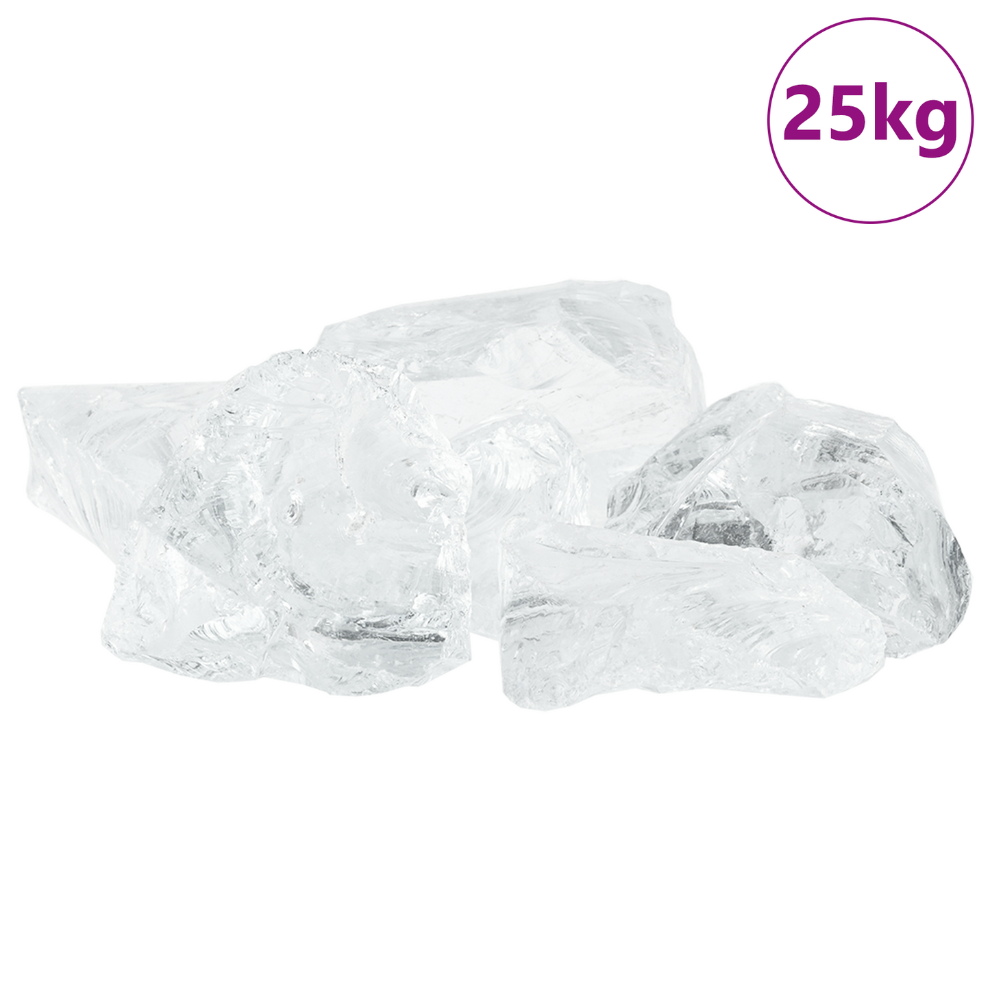 Garden Stones White 12 cm Glass