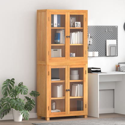 Storage Furniture Set with Shelf 2 pcs Natural 80 x 35 x 185 cm