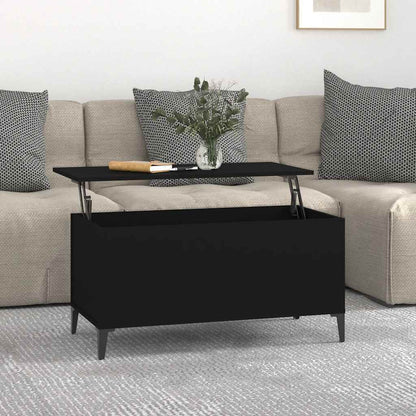 Coffee Table Black 90x44,5x45 cm Engineered Wood