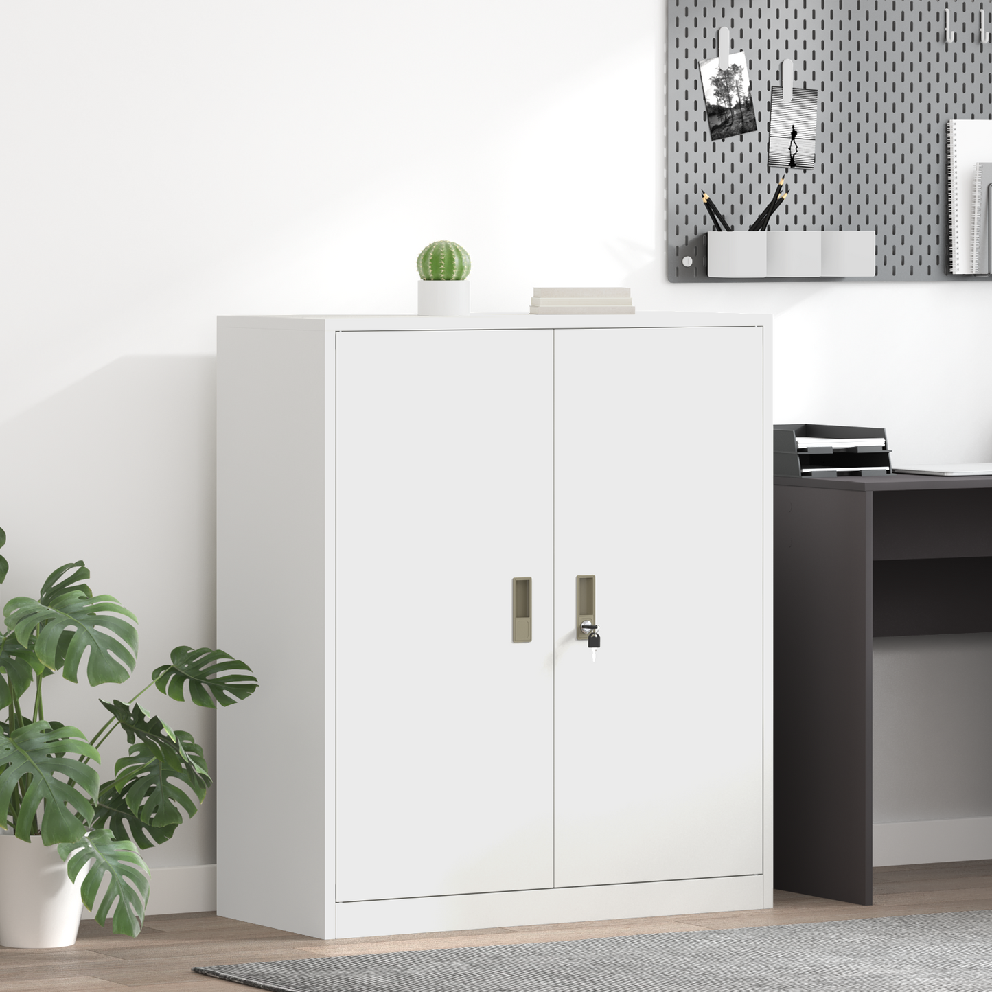Storage Cabinet White 90 x 40 x 105 cm Steel