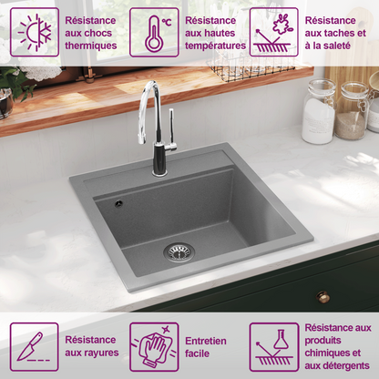 Granite Kitchen Sink Single Basin Grey