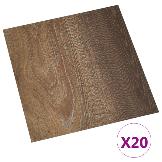 Self-adhesive Flooring Planks 30.5 x 30.5 cm 20 pcs PVC Brown