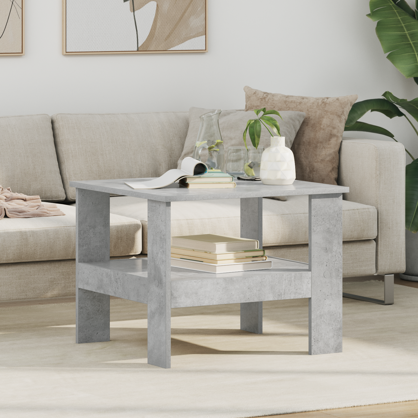Coffee Table Concrete Grey 57 x 55 x 45 cm Engineered Wood