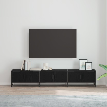 TV Units 2 pcs Black Oak 210 x 35 x 41 cm Engineered wood