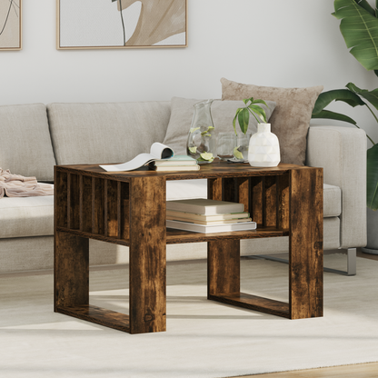 Coffee Table Smoked Oak 66 x 49.5 x 45 cm Engineered Wood