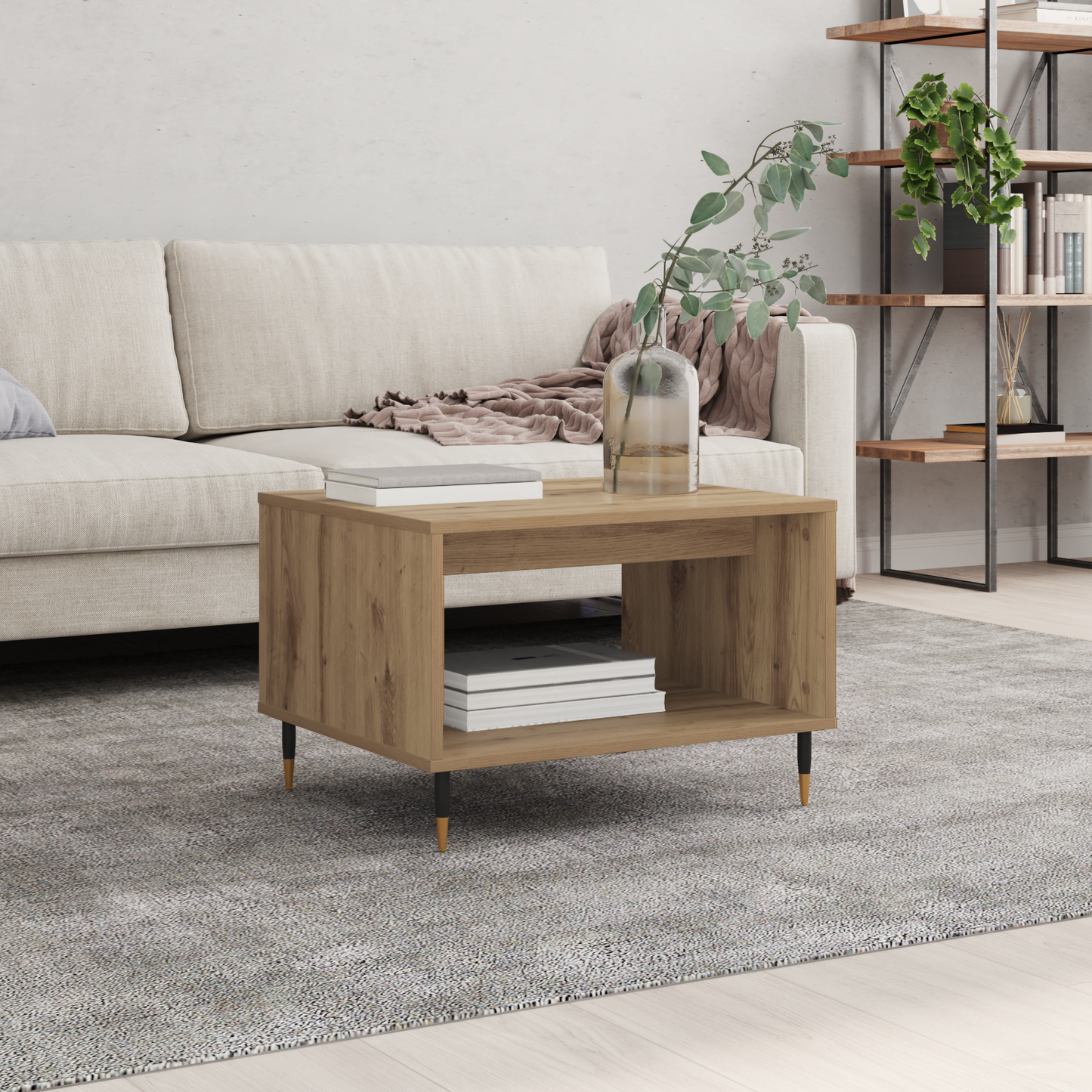 Coffee Table Artisan oak 60 x 50 x 40 cm Engineered wood