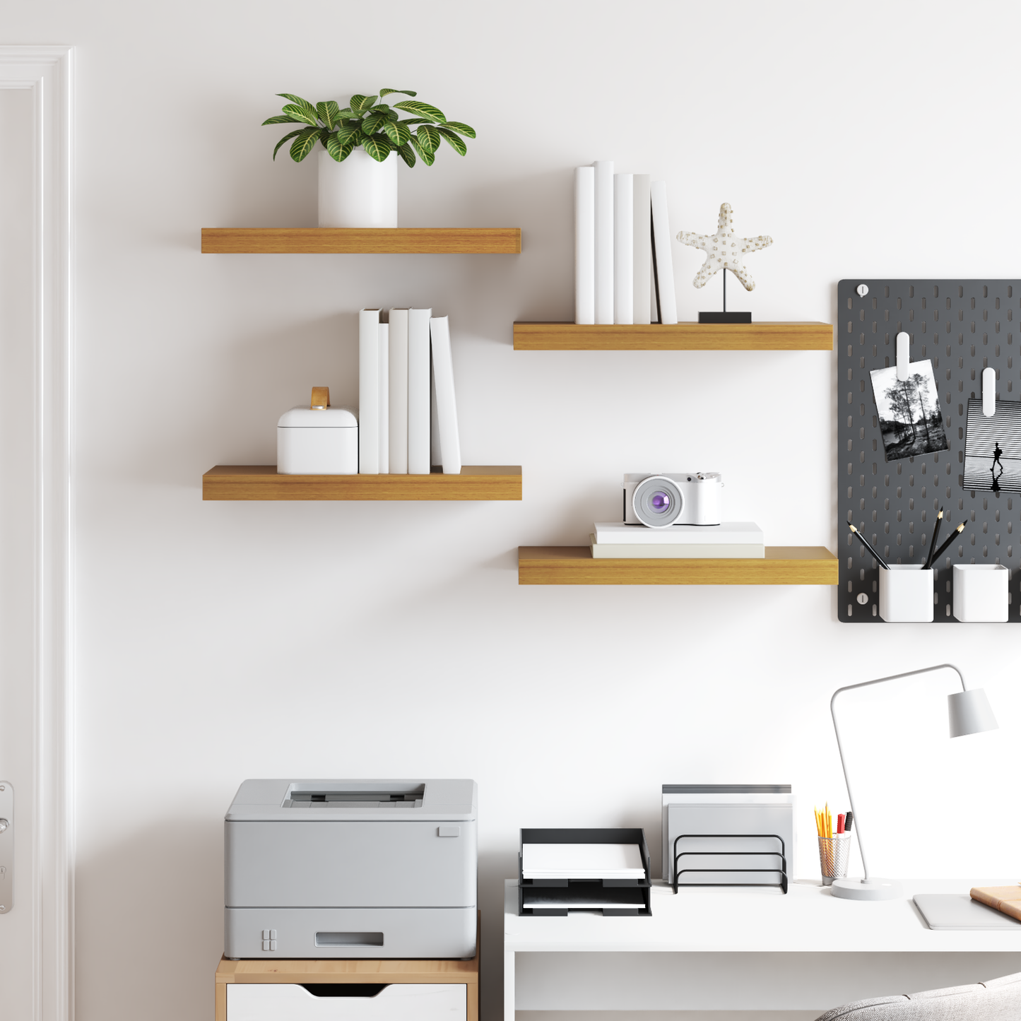 Wall Shelf Wall-Mounted 4 pcs Beige 50 x 23.5 x 4 cm