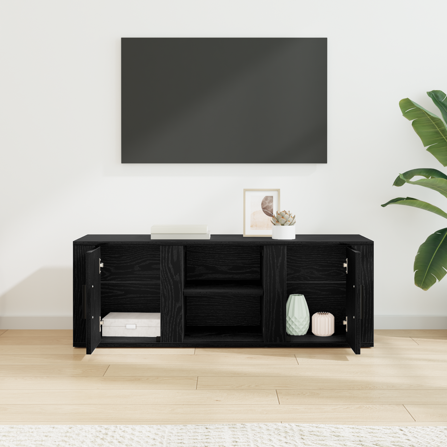 TV Cabinet Black Oak 100 x 31.5 x 35 cm Engineered Wood