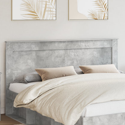 Headboard with Headboard Concrete Grey 200 cm Engineered Wood