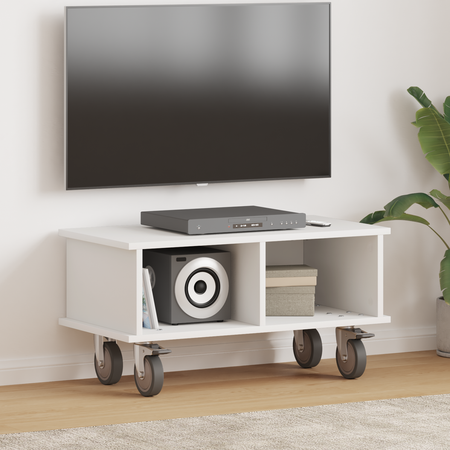 TV Stand White 68.5 x 35 x 35 cm Engineered Wood