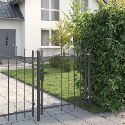 Garden Gate with Lock Woerden Grey 125 x 100 cm Steel