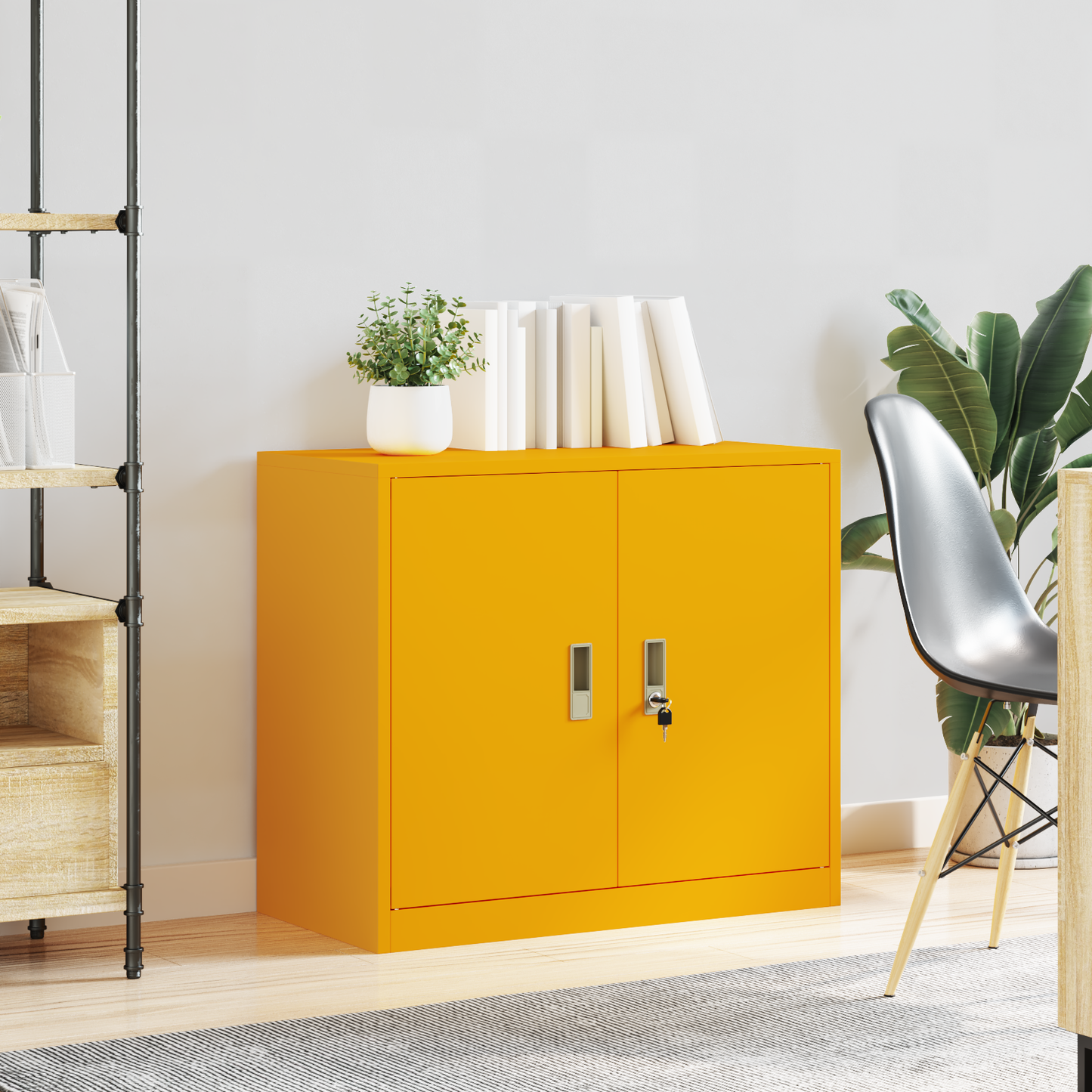 Storage Cabinet Mustard Yellow 80 x 40 x 70 cm Steel