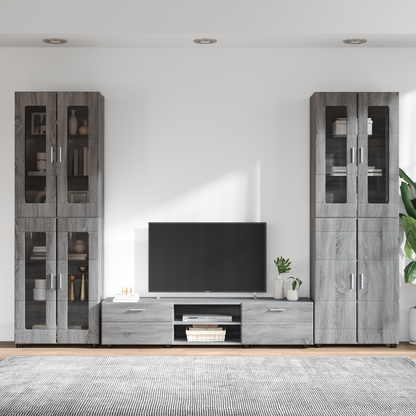 TV Cabinet Set FLORIN 3 pcs Grey Sonoma Engineered Wood