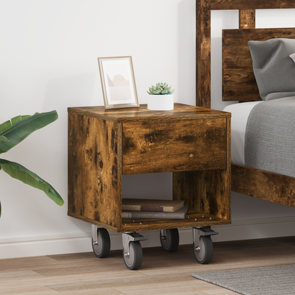 Bedside Table 2 pcs Smoked Oak 40.5 x 40 x 48 cm