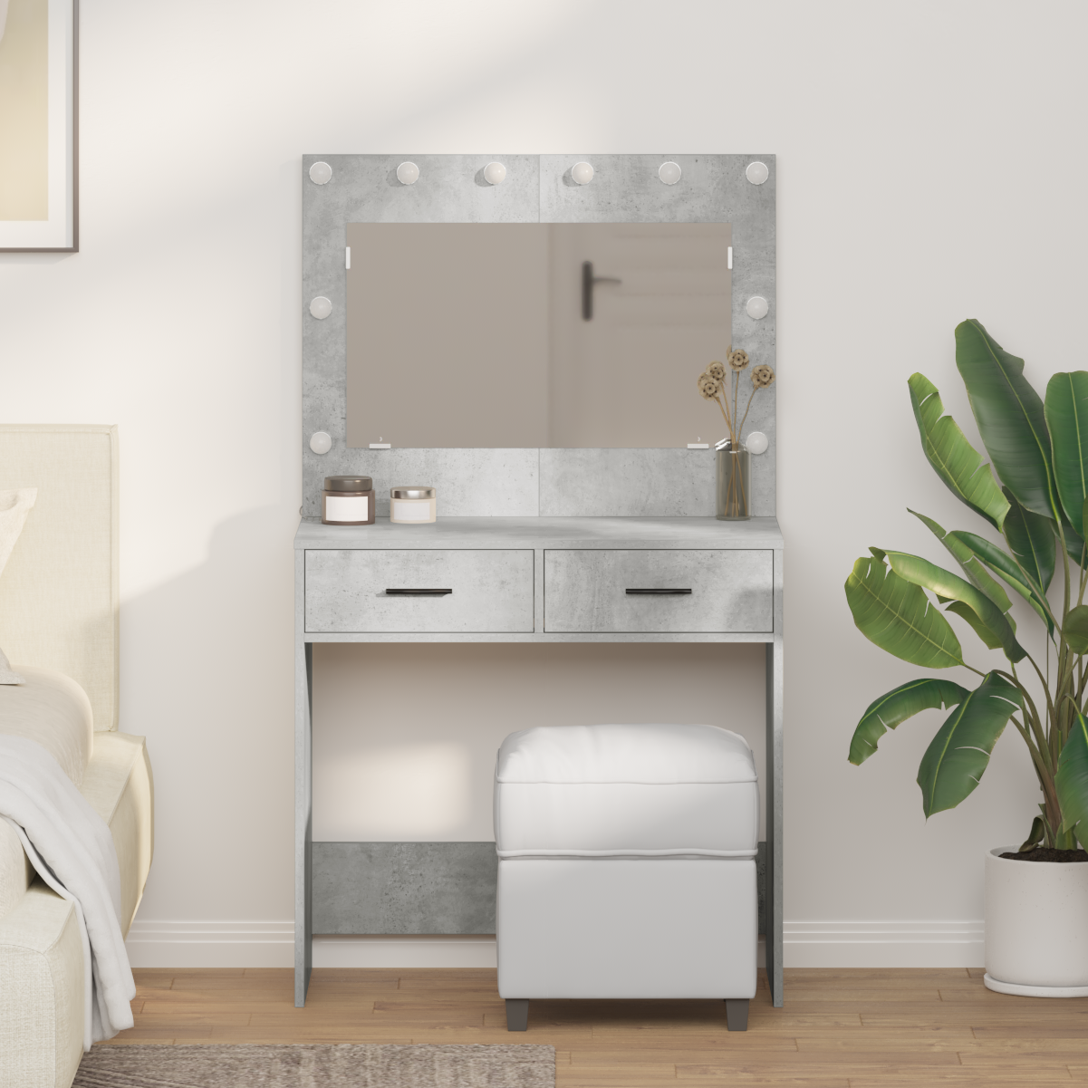 Dressing Table Concrete Grey 78.5 x 41 x 135 cm Engineered Wood