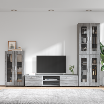 TV Cabinet Set FLORIN 3 pcs Grey Sonoma Engineered Wood