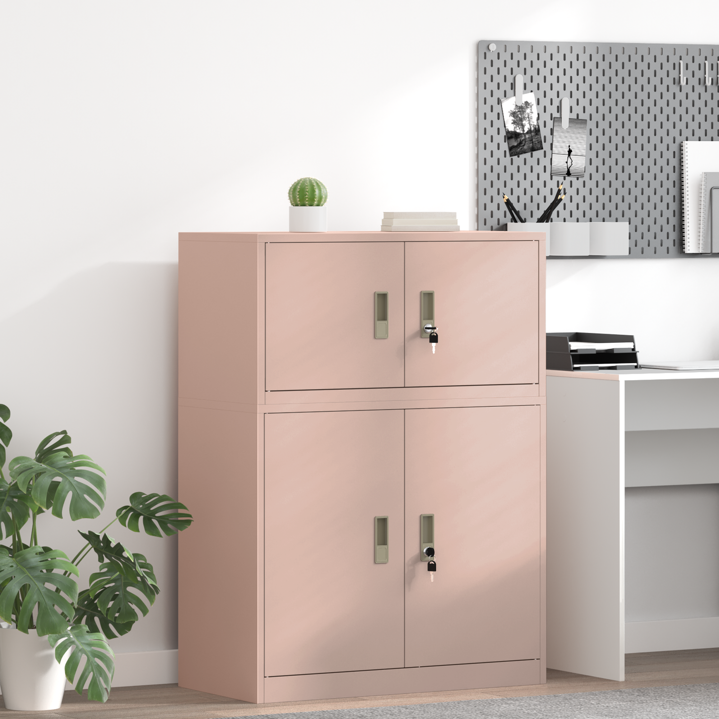 Storage Cabinet Pink 80 x 40 x 40 cm Steel
