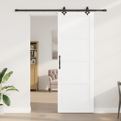 Sliding Door ORKDAL White 83 x 232 cm Solid Pine Wood