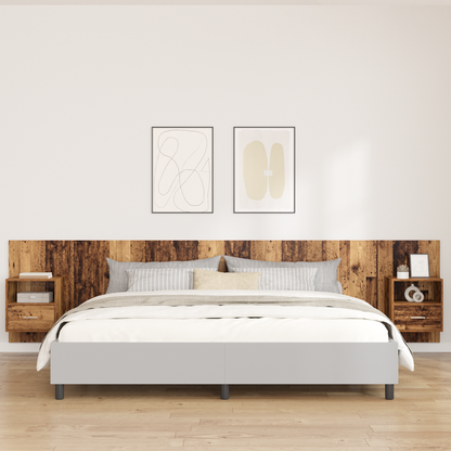Headboard with Cabinet 3 pcs Old Wood Engineered Wood