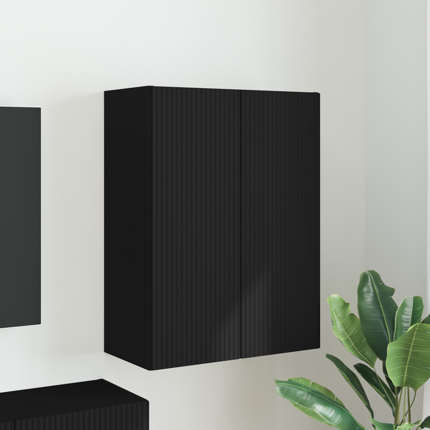 TV Wall Cabinet Black 59.5 x 31 x 80 cm Engineered Wood