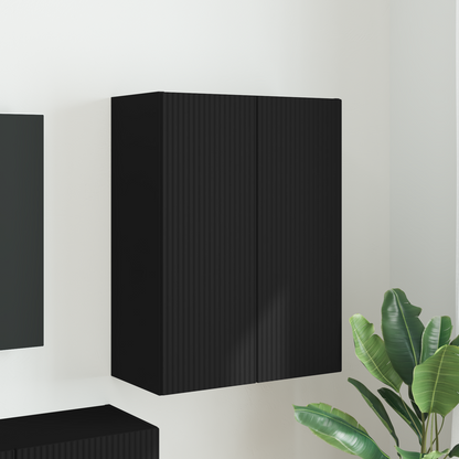 TV Wall Cabinet Black 59.5 x 31 x 80 cm Engineered Wood