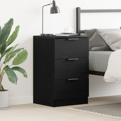 Bedside Cabinet Black Oak 40 x 65 x 65 cm Engineered Wood
