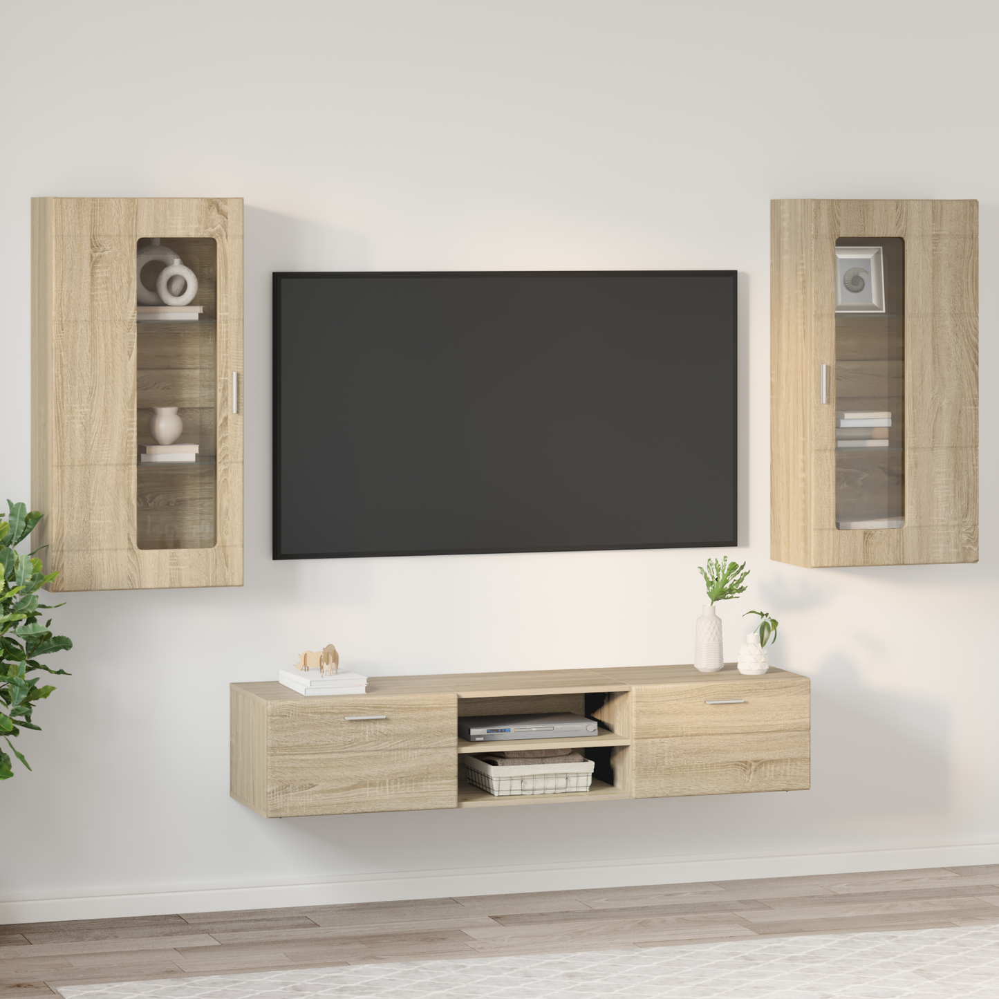 TV Cabinet Set FLORIN 3 pcs Sonoma Oak Engineered Wood