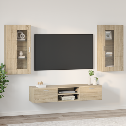 TV Cabinet Set FLORIN 3 pcs Sonoma Oak Engineered Wood