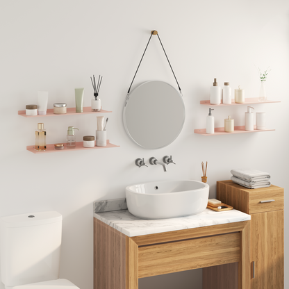 Floating Shelf Wall-mounted 4 pcs Pink 60 x 18 x 2.5 cm Steel