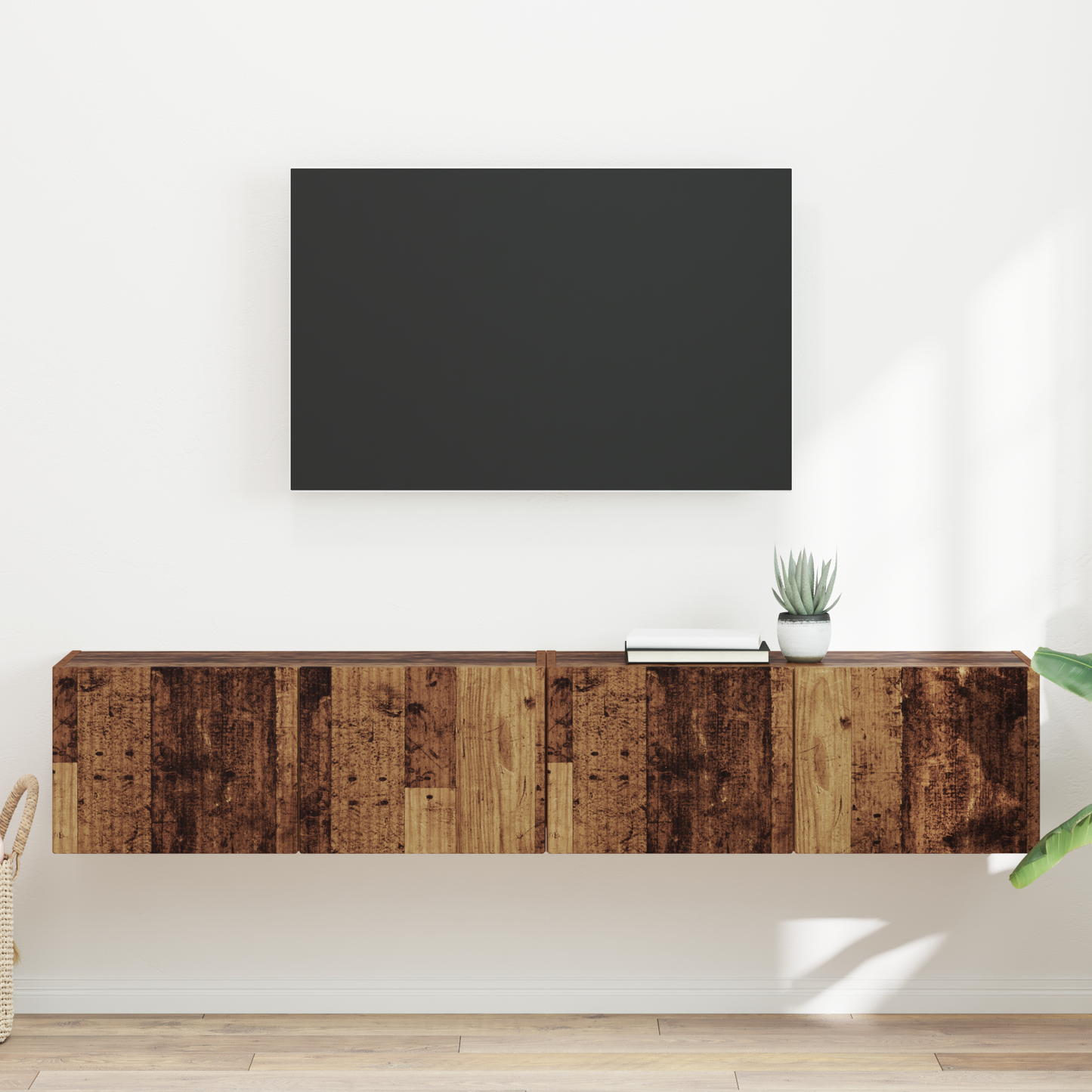 TV Wall Cabinet Wall-mounted 2 pcs Old Wood 78.5 x 31 x 29.5 cm