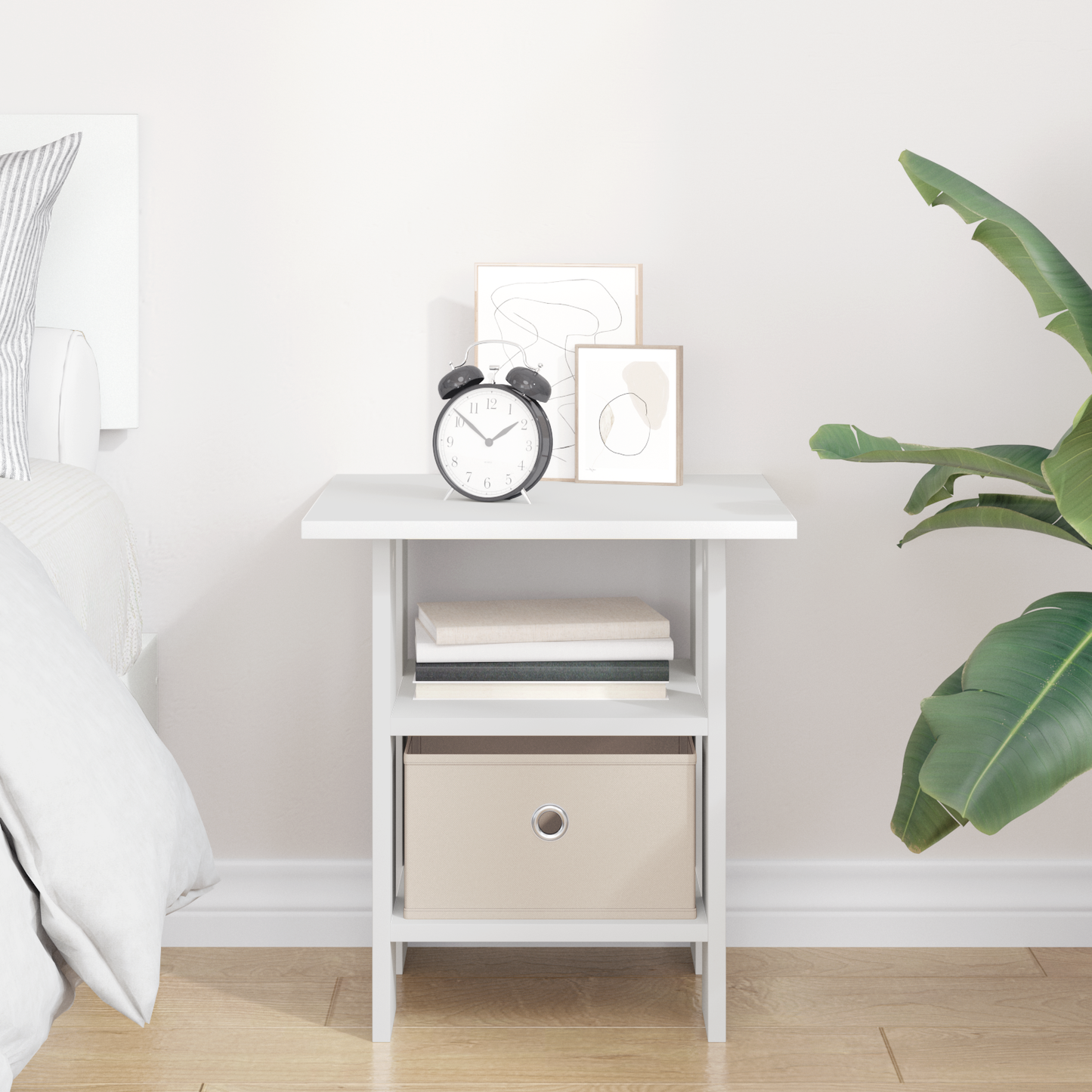 Bedside Table with Drawer White 41 x 40 x 45 cm Engineered Wood