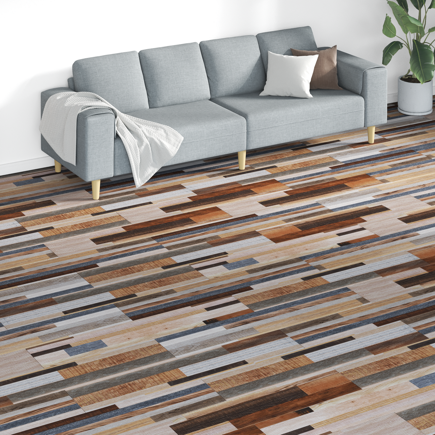 Flooring Planks 18 pcs Multicolour 5.26 m² PVC