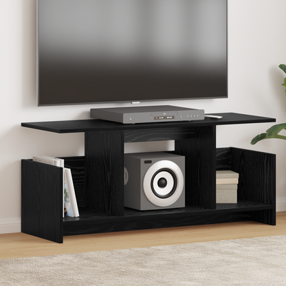 TV Stand Black Oak 102 x 35 x 45 cm Engineered Wood